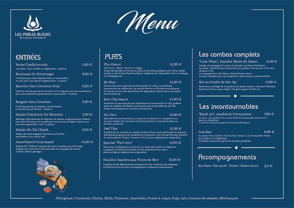 Les Perles Bleues - Menu Image 1